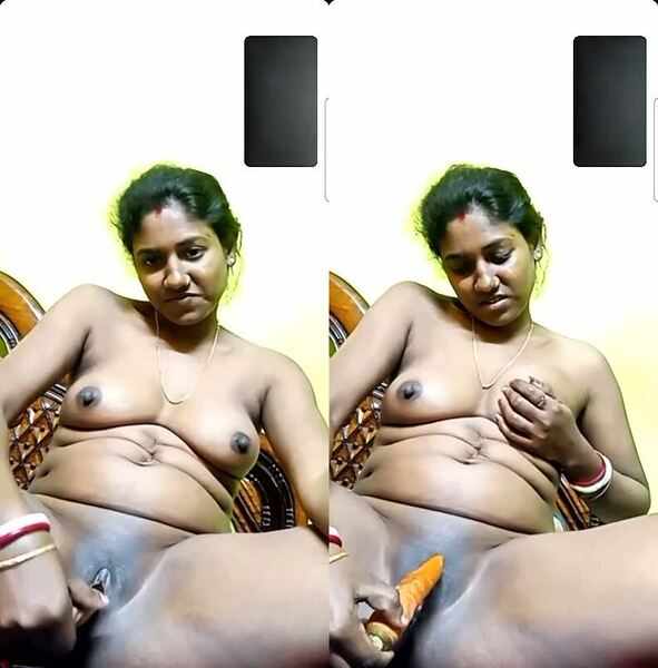 Amateur village horny bf sexy bhabhi fingering with carrot
